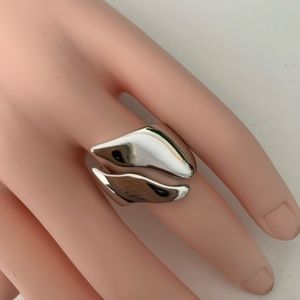 Abstract Sterling Silver Ring